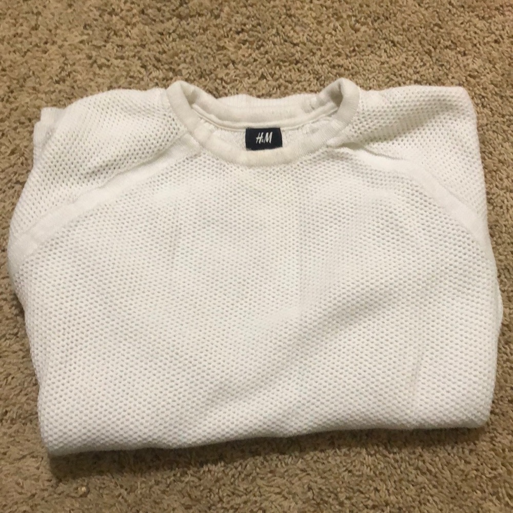 White H&M Knit Crewneck Sweater